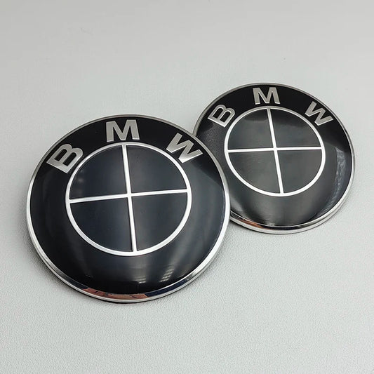 BMW Black Bonnet & Boot Badge 82mm & 74mm image 0