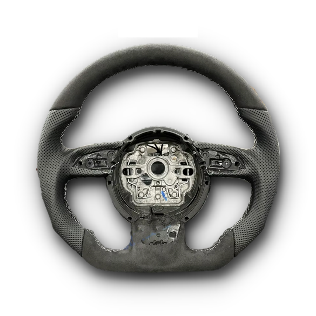 Audi Custom Alcantara & Perforated Leather Flat-Bottom Steering Wheel RS image 0