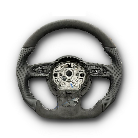 Audi Custom Alcantara & Perforated Leather Flat-Bottom Steering Wheel RS image 0