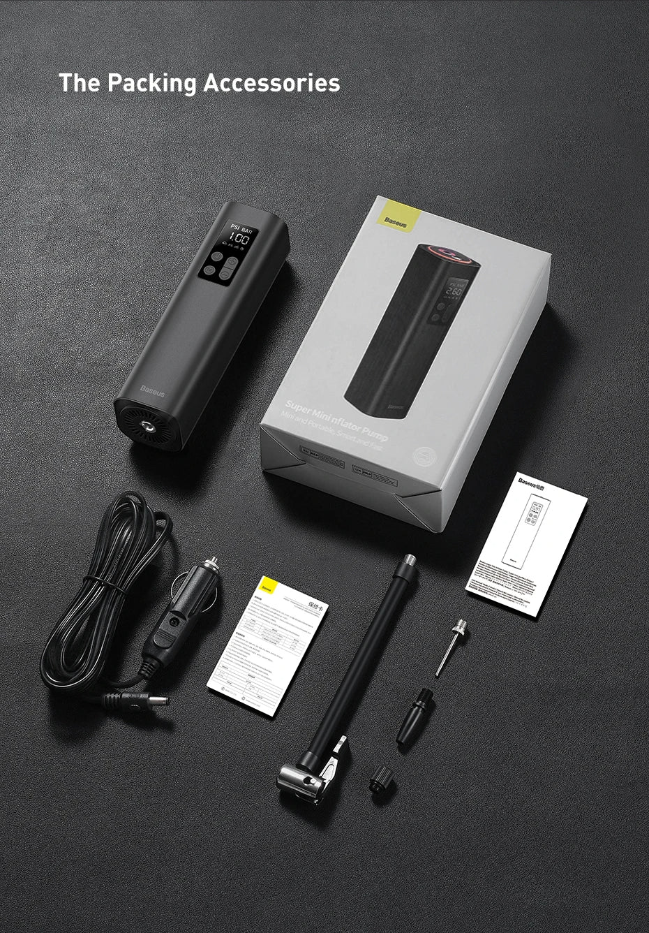 Baseus 12V 150PSI Mini Car Air Compressor – Portable Smart Tire Inflator for Car image 11