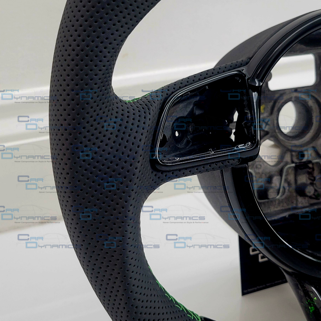 Audi Custom Forged Carbon Fibre Steering Wheel Perforated Leather Flat Bottom