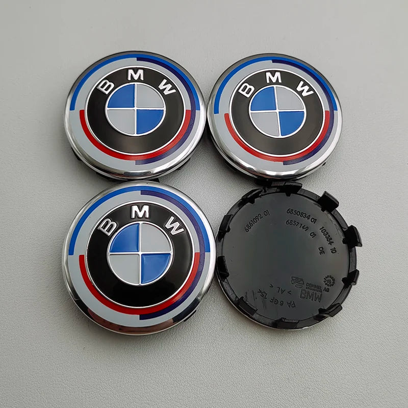 BMW 50th Anniversary Alloy Wheel Centre Caps 4pcs 56mm image 0