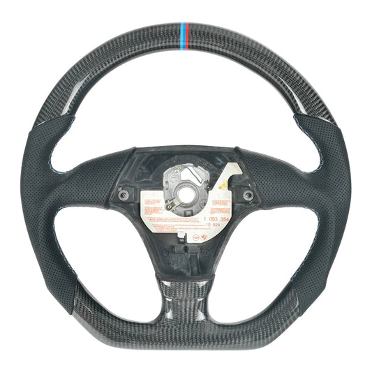 BMW E36 E31 Carbon Fibre Perforated Leather Steering Wheel 1991-99 Flat Bottom image 0