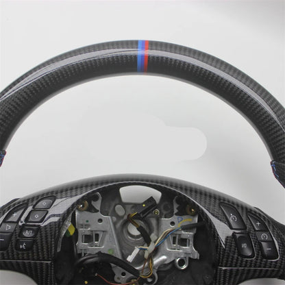 BMW Carbon Fibre Steering Wheel with Leather for BMW E46 3 Series 1997-2006 image 1