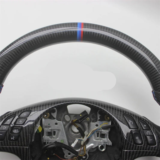 BMW Carbon Fibre Steering Wheel with Leather for BMW E46 3 Series 1997-2006 image 1