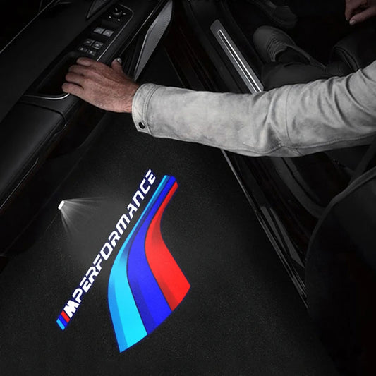 BMW M Performance Track LED Projection Car Door Puddle 2 Lights image 0