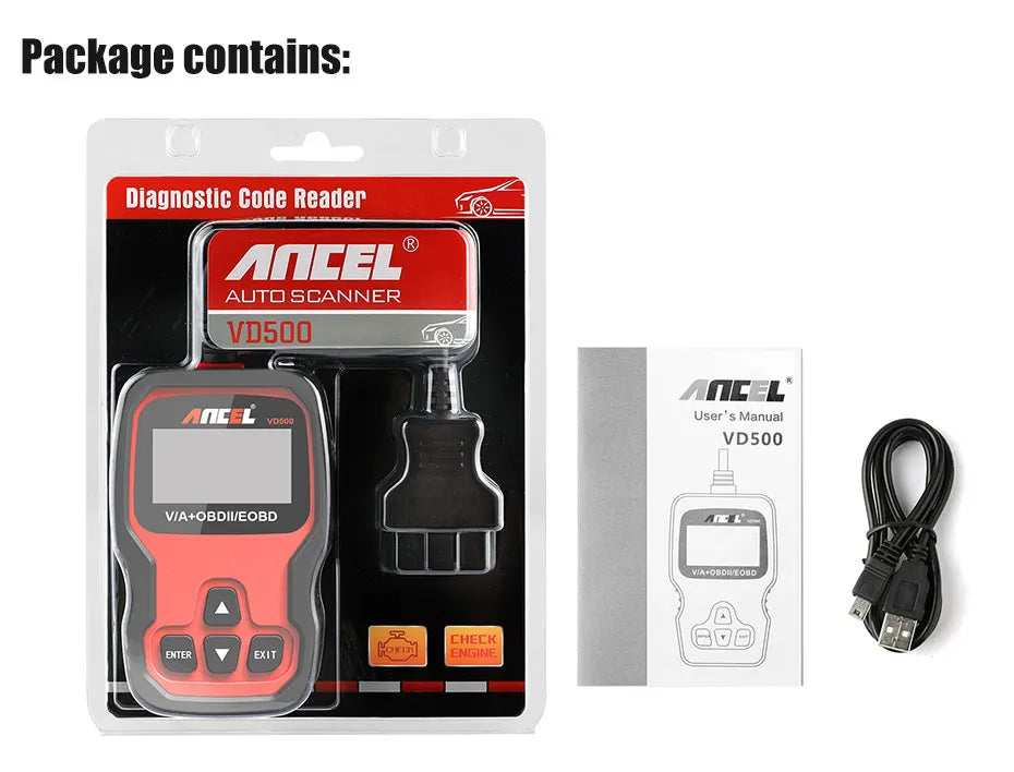 ANCEL VD500 OBD2 Scanner Code Reader ABS SRS EPB Oil Diagnostic Tool image 3
