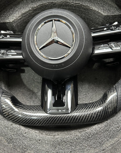 Mercedes-Benz AMG Carbon Fibre & Leather Flat Bottom Steering Wheel image 4