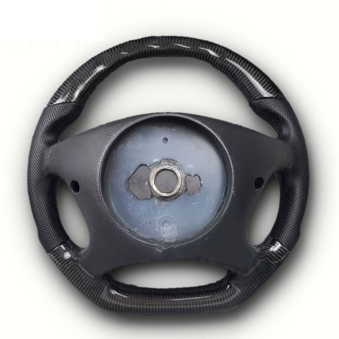 Mercedes Benz Carbon Fibre Flat Bottom Steering Wheel R230 W219 W209 W211 CLK image 2