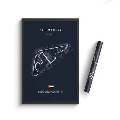 Yas Marina F1 Track Circuit Wall Art Aesthetic Motorsport Race Poster : No frame image 0