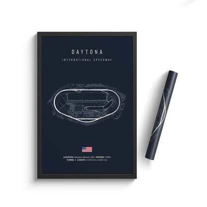 Daytona F1 Track Circuit Wall Art Aesthetic Motorsport  : No frame image 1