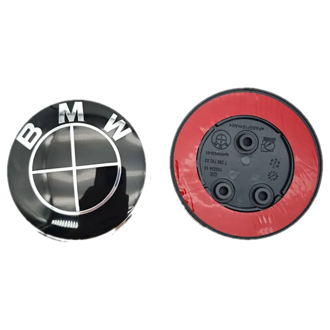 BMW Black 3 Hole Bonnet & Boot Badge 1 x 82mm 5176728875 image 0
