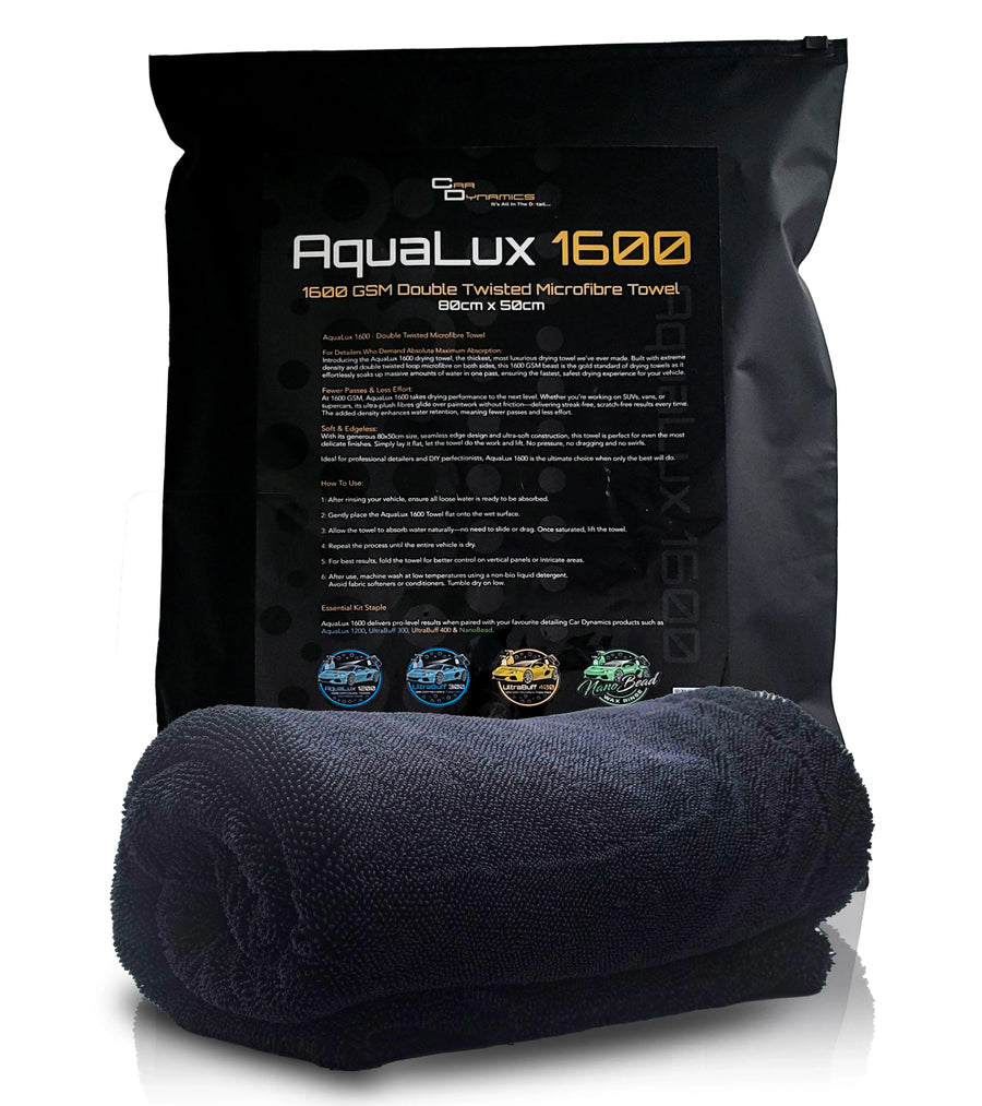 AquaLux1600-DoubleTwistedMicrofibreTowel1600GSM_80cmx50cm_CarDynamics_1 - Car Dynamics 