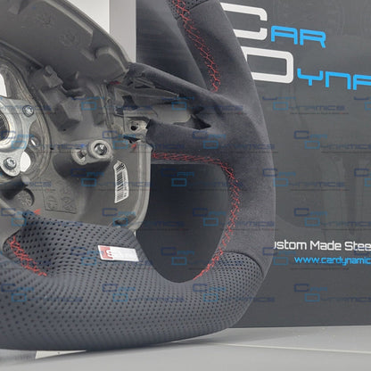 Audi B7 Custom Flat Bottom Steering Wheel Alcantara &amp; Leather | A3 A4 A5 S4 S5 RS3 RS4 RS5 | Two Tone Edition