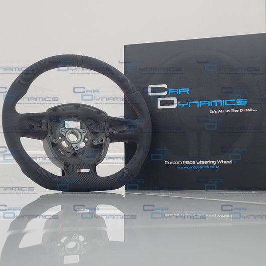 Audi B7 Custom Flat Bottom Steering Wheel Alcantara &amp; Leather | A3 A4 A5 S4 S5 RS3 RS4 RS5 | Two Tone Edition