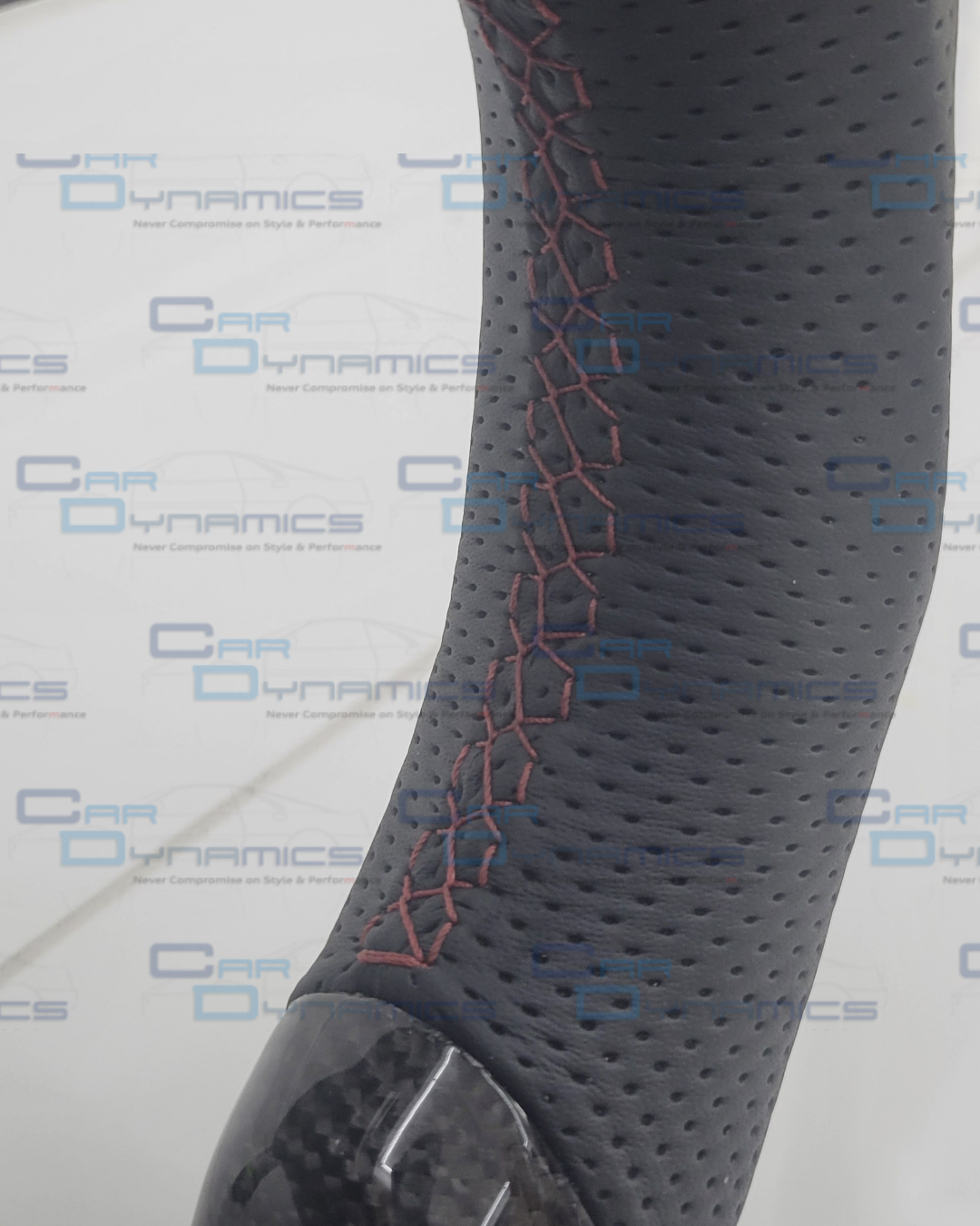 Audi B8.5 Carbon Fibre Custom Steering Wheel Auto Flat Bottom Perforated Leather