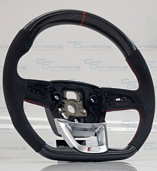 Audi Custom Carbon Fibre Flat Bottom Steering Wheel Alcantara - Q8 ,Q5, SQ5, Q7