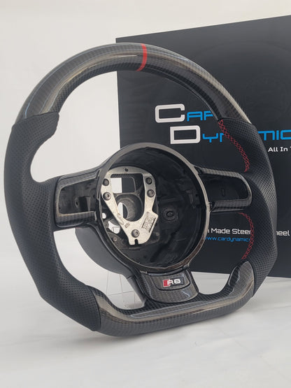 Audi R8 GEN 1 Carbon & Leather Steering Wheel | Brilliant Red Edition