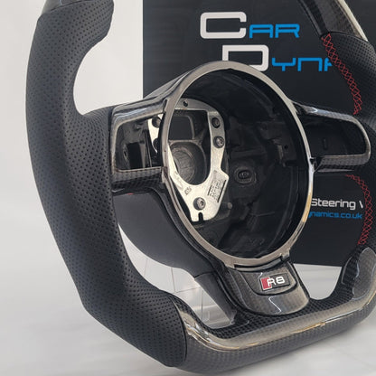 Audi R8 GEN 1 Carbon & Leather Steering Wheel | Brilliant Red Edition