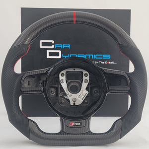Audi R8 GEN 1 Carbon & Leather Steering Wheel | Brilliant Red Edition