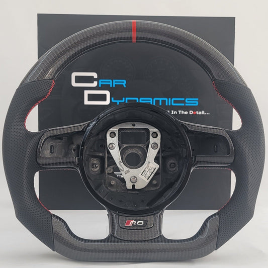 Audi R8 GEN 1 Carbon & Leather Steering Wheel | Brilliant Red Edition