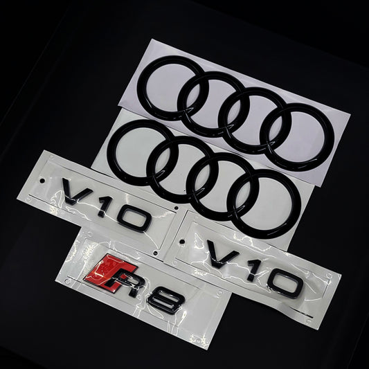 Audi R8 Gloss Black Badge Set | Mythos Black Edition