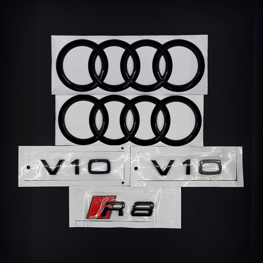 Audi R8 Gloss Black Badge Set | Mythos Black Edition