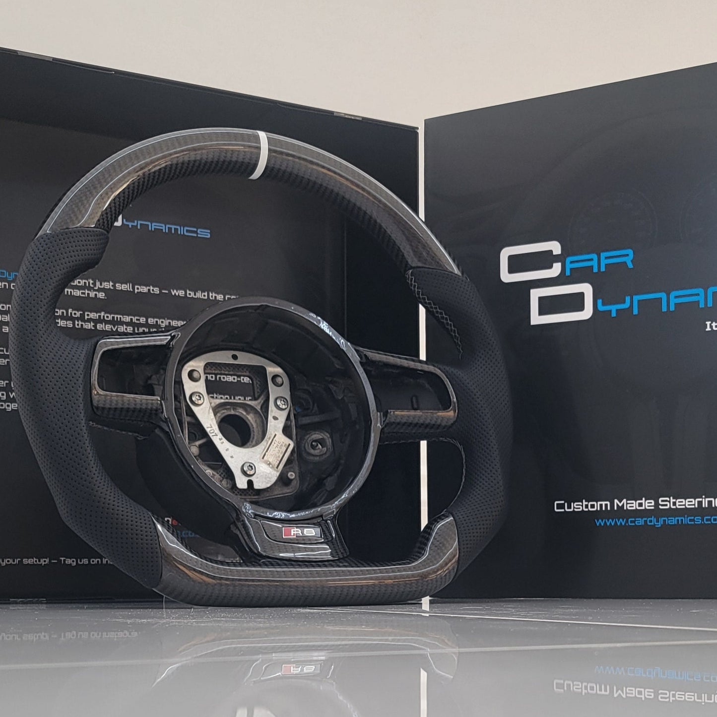 Audi R8 GEN 1 Carbon & Leather Steering Wheel | Ibis White Edition