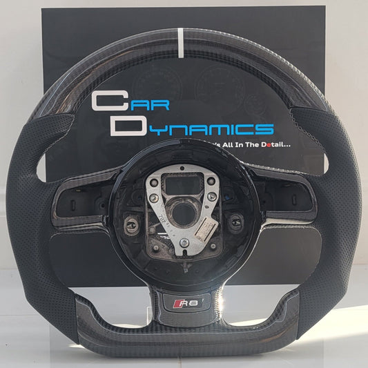 Audi R8 GEN 1 Carbon & Leather Steering Wheel | Ibis White Edition