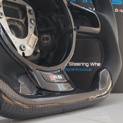 Audi R8 GEN 1 Carbon & Leather Steering Wheel | Ibis White Edition