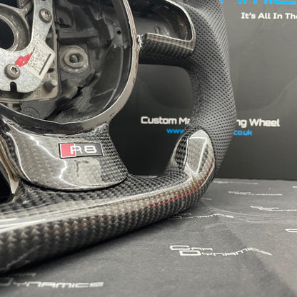 Audi R8 Vegas Yellow Edition Carbon Fibre Flat Bottom Steering Wheel | GEN 1 Audi R8