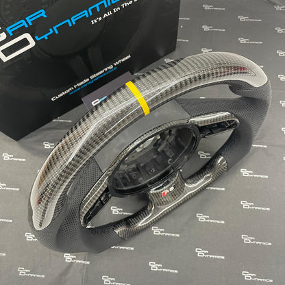Audi R8 Vegas Yellow Edition Carbon Fibre Flat Bottom Steering Wheel | GEN 1 Audi R8