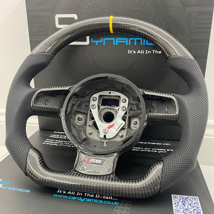 Audi R8 Vegas Yellow Edition Carbon Fibre Flat Bottom Steering Wheel | GEN 1 Audi R8