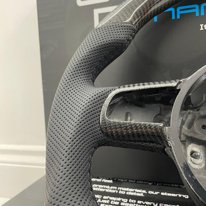 Audi R8 Vegas Yellow Edition Carbon Fibre Flat Bottom Steering Wheel | GEN 1 Audi R8