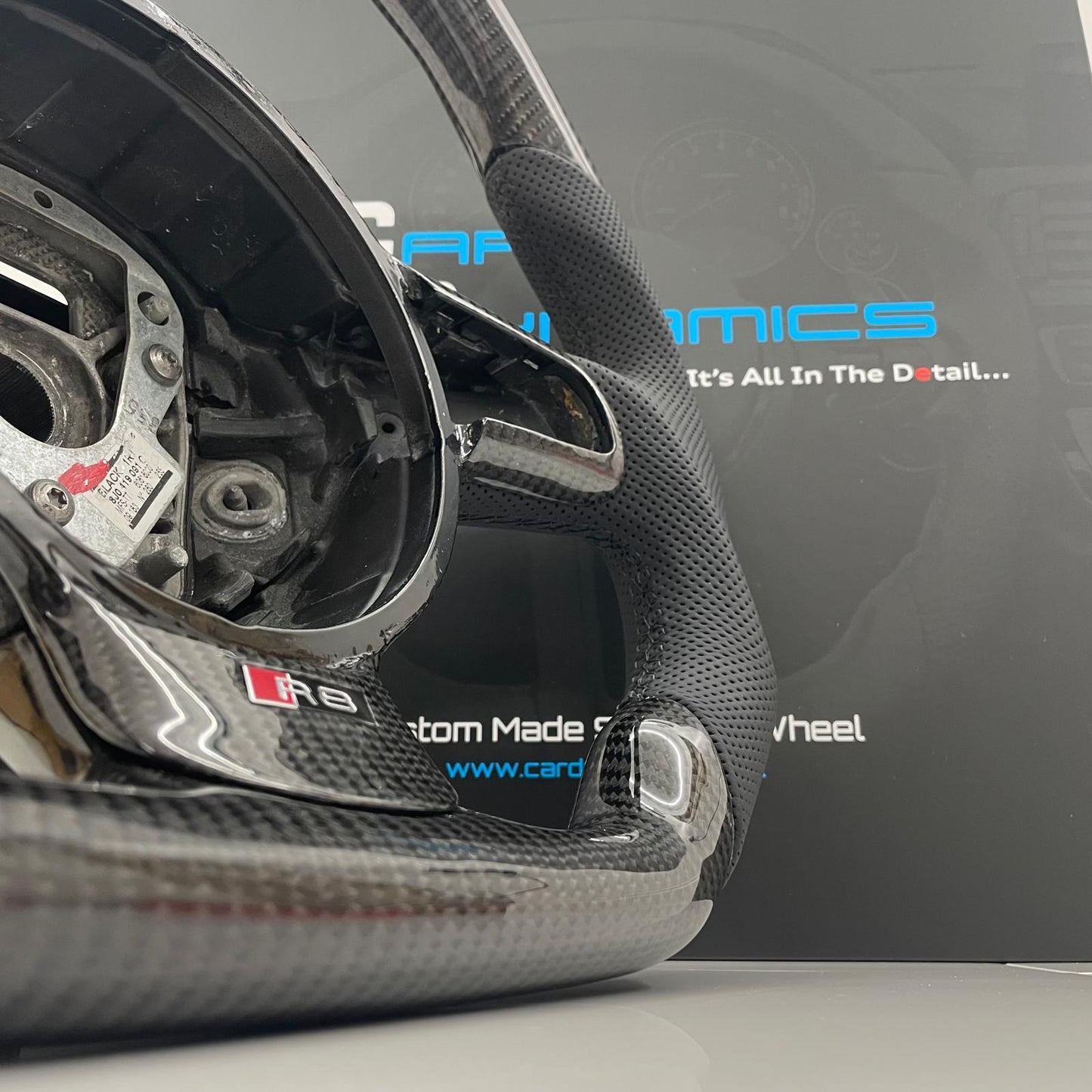 Audi R8 Vegas Yellow Edition Carbon Fibre Flat Bottom Steering Wheel | GEN 1 Audi R8