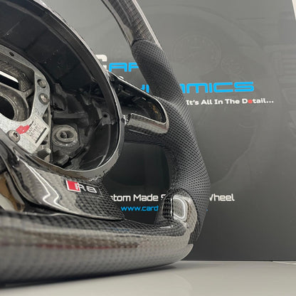 Audi R8 Vegas Yellow Edition Carbon Fibre Flat Bottom Steering Wheel | GEN 1 Audi R8