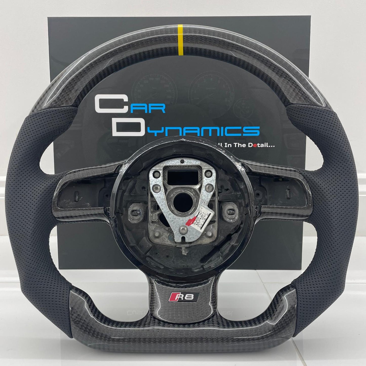 Audi R8 Vegas Yellow Edition Carbon Fibre Flat Bottom Steering Wheel | GEN 1 Audi R8