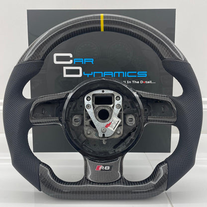 Audi R8 Vegas Yellow Edition Carbon Fibre Flat Bottom Steering Wheel | GEN 1 Audi R8