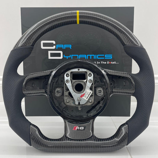 Audi R8 Vegas Yellow Edition Carbon Fibre Flat Bottom Steering Wheel | GEN 1 Audi R8