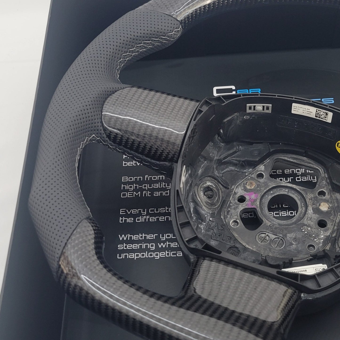 Audi B7 Carbon & Leather Steering Wheel | Dolphin Grey Edition