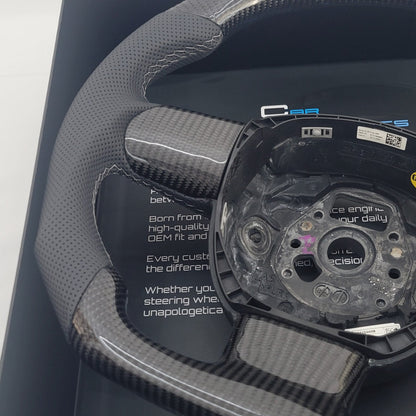 Audi B7 Carbon & Leather Steering Wheel | Dolphin Grey Edition
