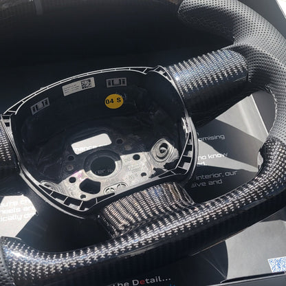 Audi B7 Carbon & Leather Steering Wheel | Dolphin Grey Edition