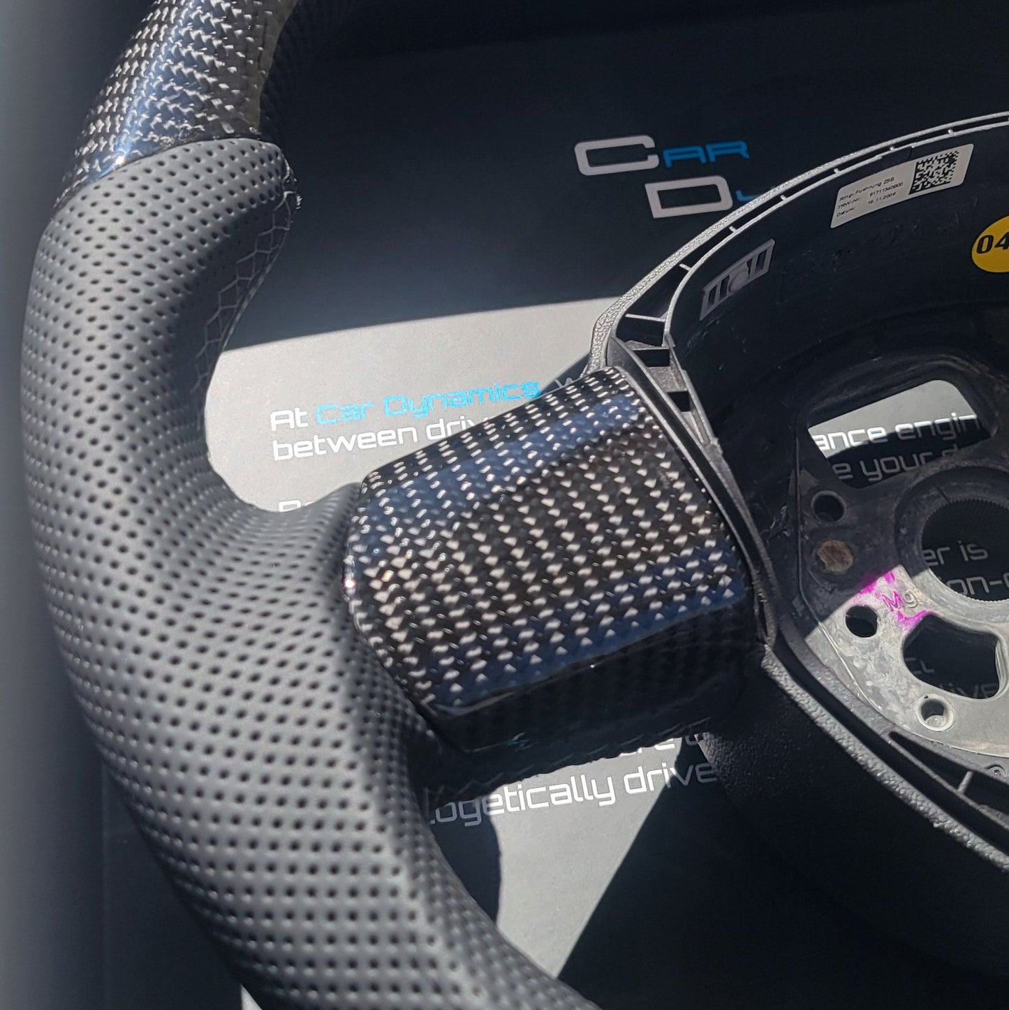 Audi B7 Carbon & Leather Steering Wheel | Dolphin Grey Edition