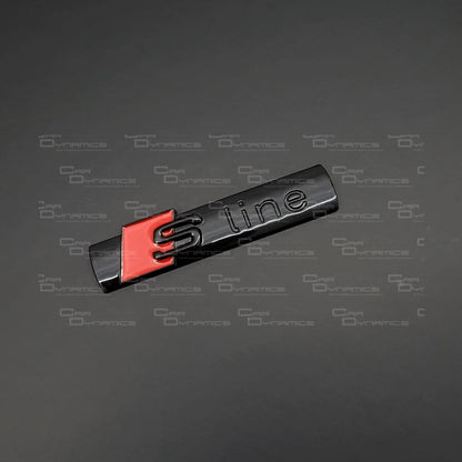 S Line Blacked Out Gloss Metal Emblem | 3M Sticker Backing