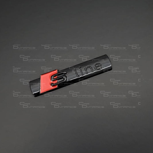S Line Blacked Out Gloss Metal Emblem | 3M Sticker Backing