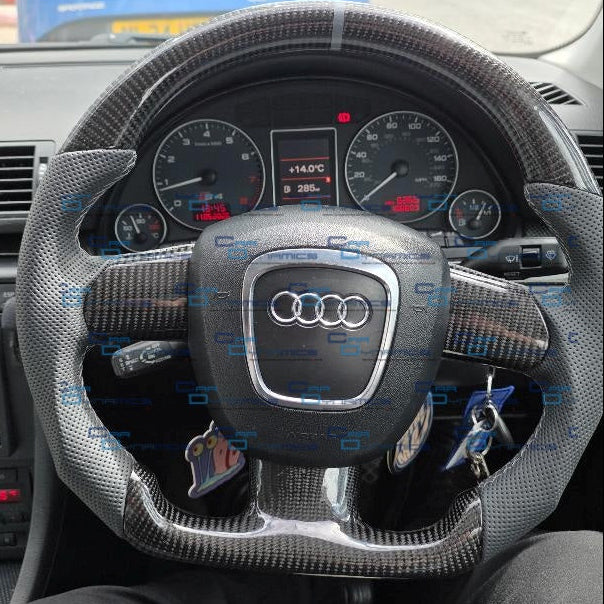 Audi B7 Carbon & Leather Steering Wheel | Dolphin Grey Edition