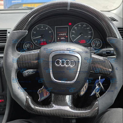 Audi B7 Carbon & Leather Steering Wheel | Dolphin Grey Edition