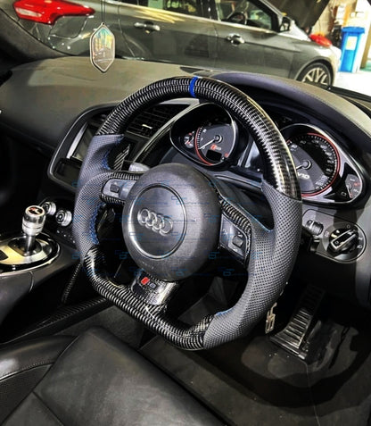 Audi R8 GEN 1 Carbon & Leather Steering Wheel | Sepang Blue Edition