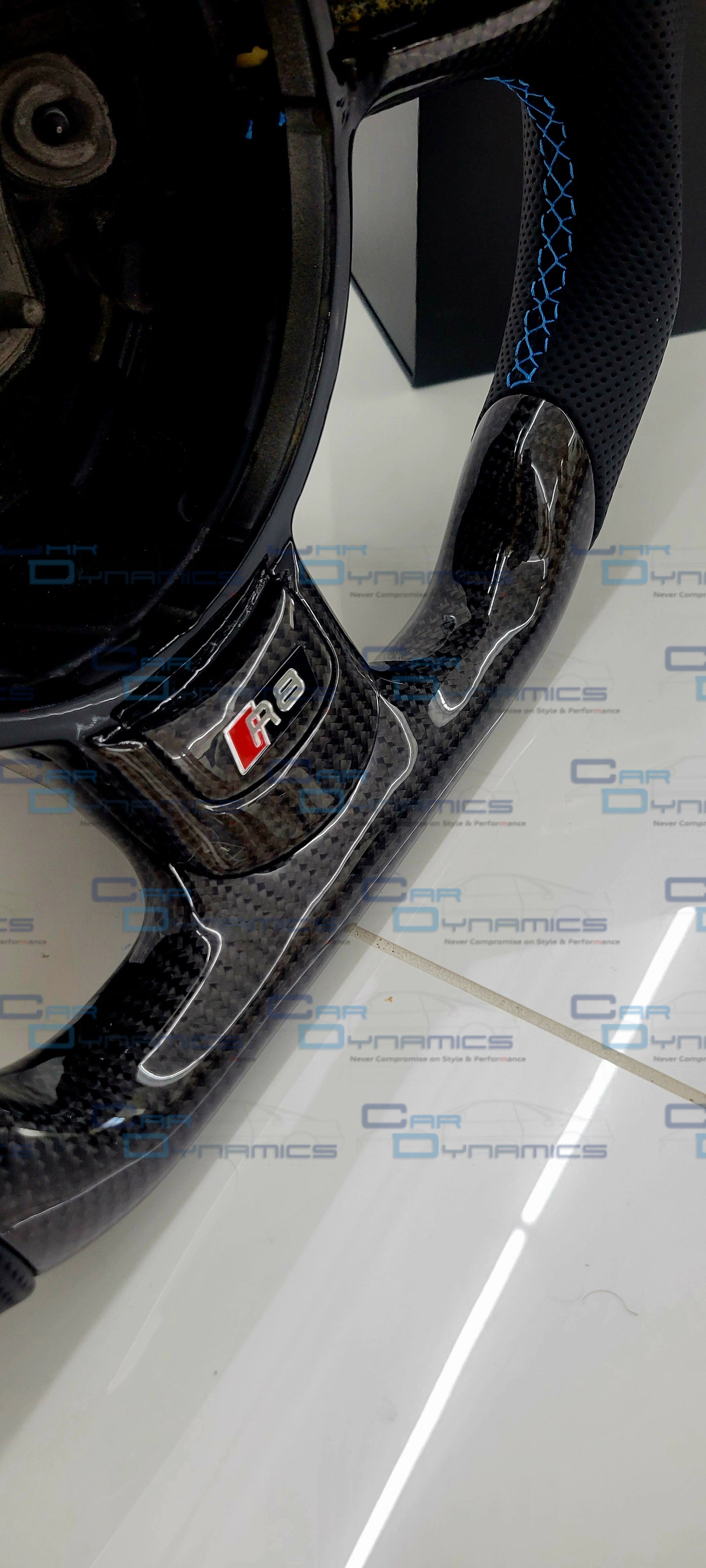 Audi R8 Sepang Blue Edition Carbon Fibre Flat Bottom Steering Wheel | GEN 1 Audi R8