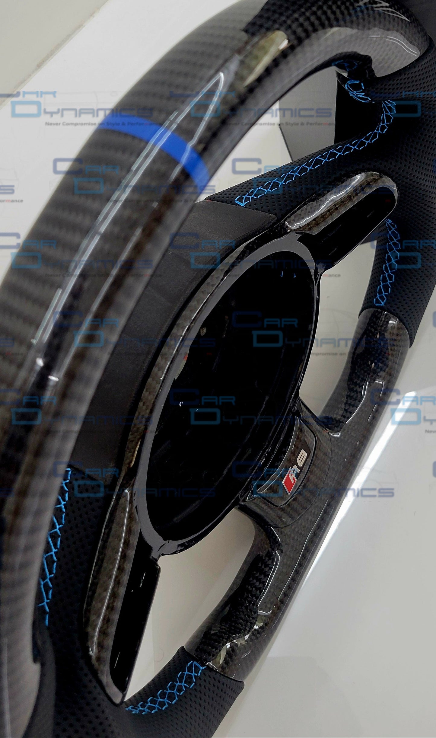 Audi R8 Sepang Blue Edition Carbon Fibre Flat Bottom Steering Wheel | GEN 1 Audi R8